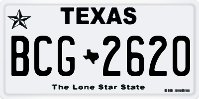 TX license plate BCG2620
