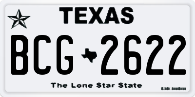 TX license plate BCG2622
