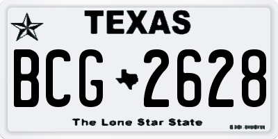 TX license plate BCG2628