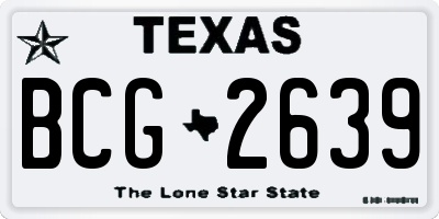 TX license plate BCG2639