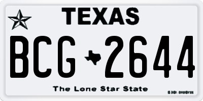 TX license plate BCG2644