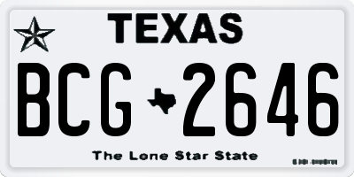 TX license plate BCG2646