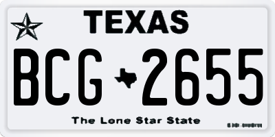 TX license plate BCG2655