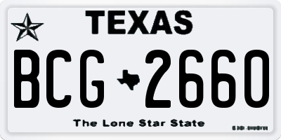 TX license plate BCG2660