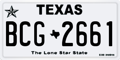 TX license plate BCG2661