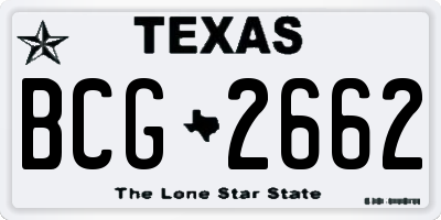 TX license plate BCG2662