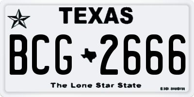 TX license plate BCG2666