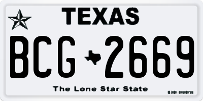 TX license plate BCG2669