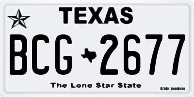 TX license plate BCG2677