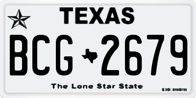 TX license plate BCG2679