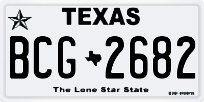 TX license plate BCG2682