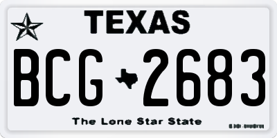 TX license plate BCG2683