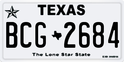 TX license plate BCG2684