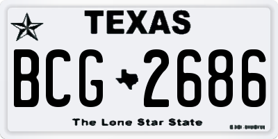 TX license plate BCG2686