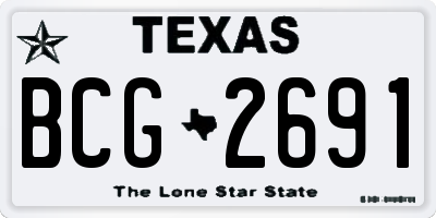 TX license plate BCG2691