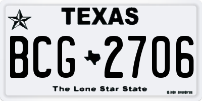 TX license plate BCG2706