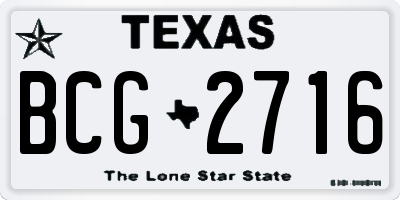 TX license plate BCG2716
