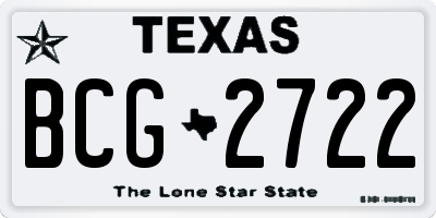 TX license plate BCG2722