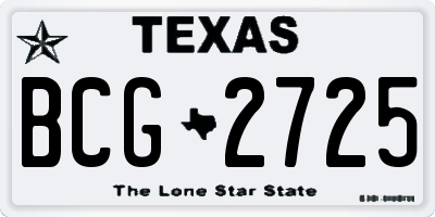 TX license plate BCG2725