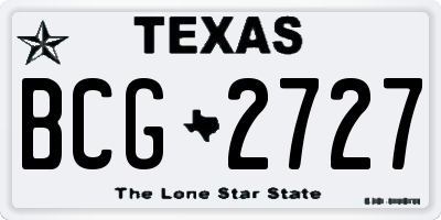 TX license plate BCG2727