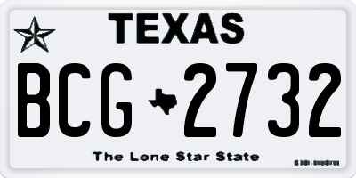 TX license plate BCG2732