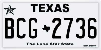 TX license plate BCG2736