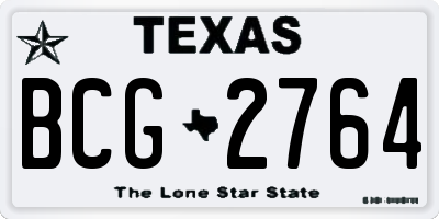 TX license plate BCG2764