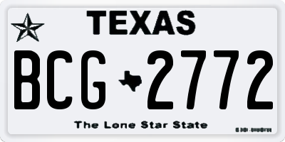 TX license plate BCG2772