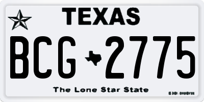 TX license plate BCG2775