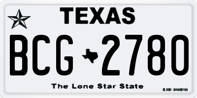 TX license plate BCG2780