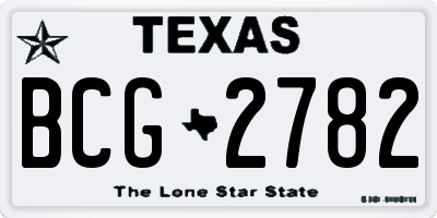 TX license plate BCG2782