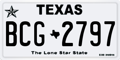 TX license plate BCG2797
