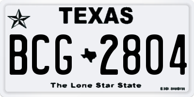 TX license plate BCG2804