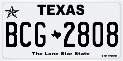TX license plate BCG2808