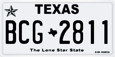 TX license plate BCG2811