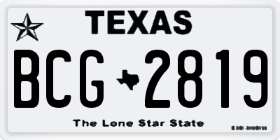 TX license plate BCG2819