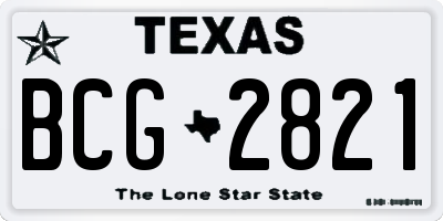 TX license plate BCG2821