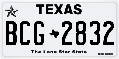 TX license plate BCG2832