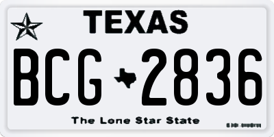 TX license plate BCG2836