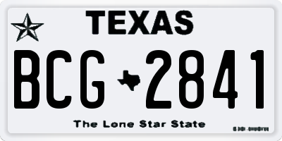 TX license plate BCG2841