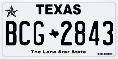 TX license plate BCG2843