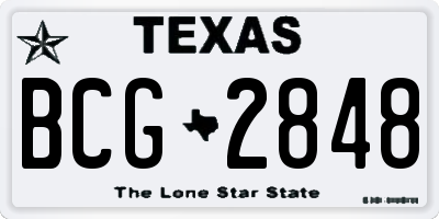 TX license plate BCG2848
