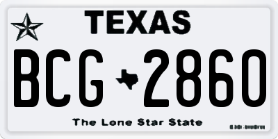 TX license plate BCG2860