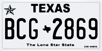 TX license plate BCG2869