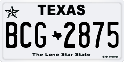 TX license plate BCG2875