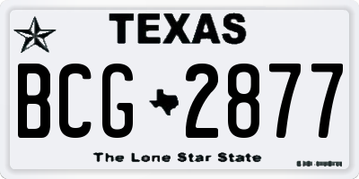 TX license plate BCG2877
