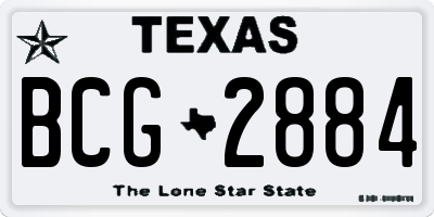 TX license plate BCG2884