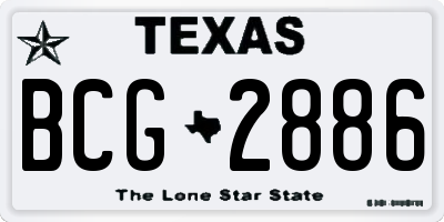 TX license plate BCG2886