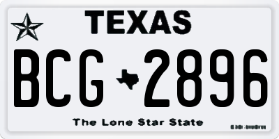 TX license plate BCG2896