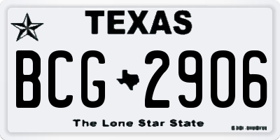 TX license plate BCG2906
